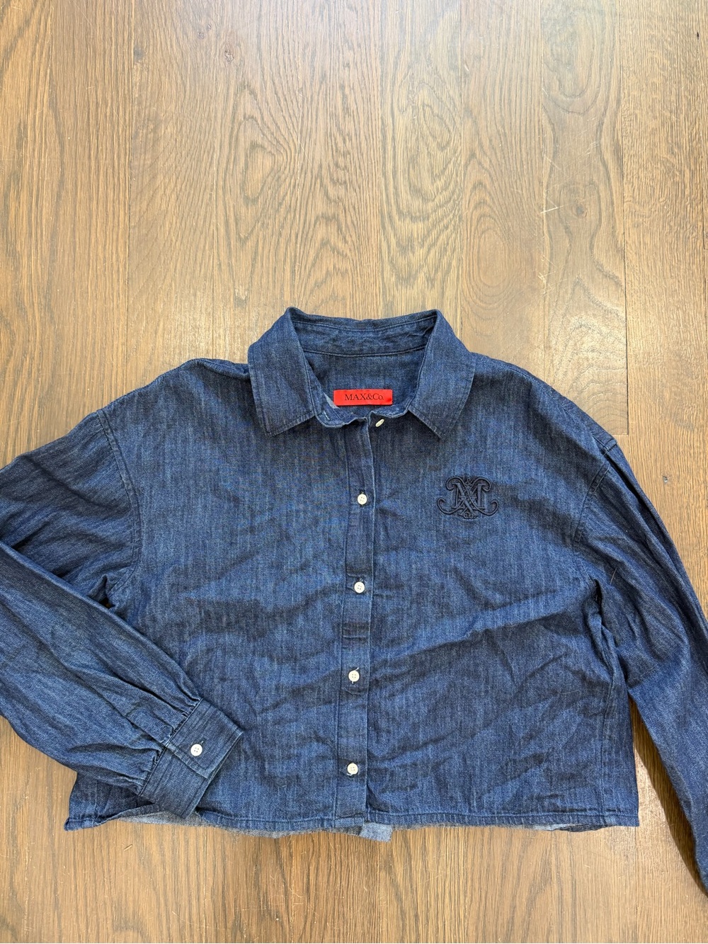 Max & Co. Indigo Denim Crop Button-Up Shirt